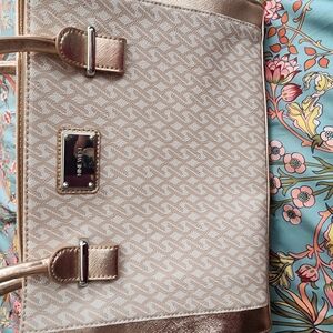 Nine West Cream and Rose Gold Textured Tote